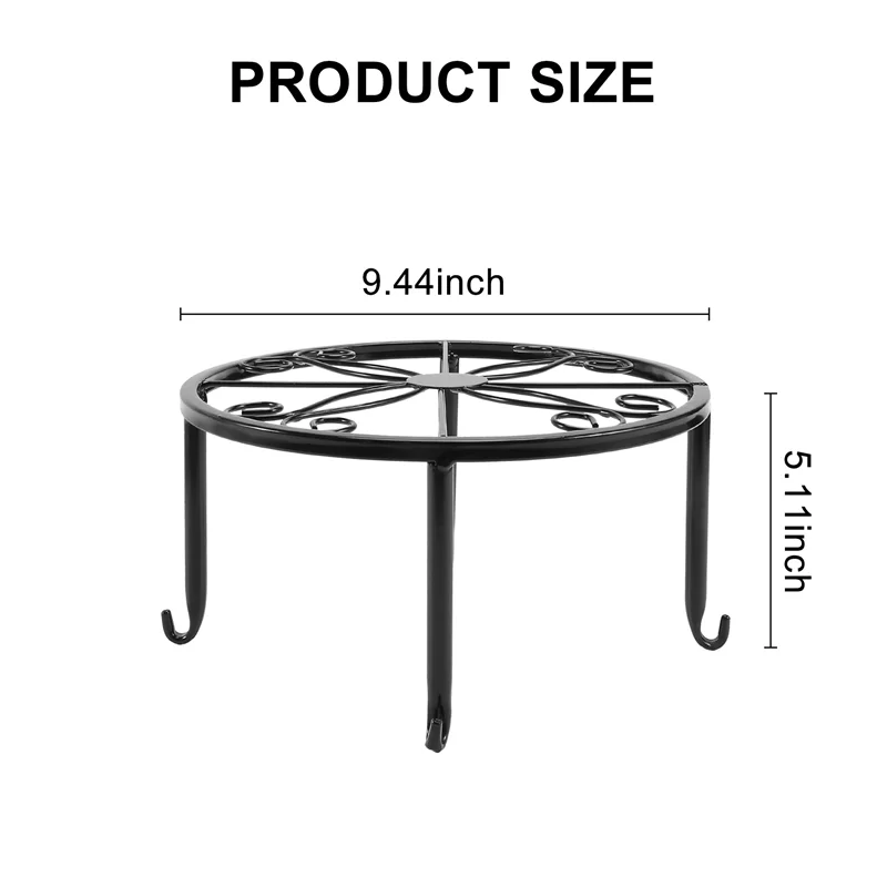 

A04I 4 Pieces of Plant Stand Indoor and Outdoor Metal Rust-Proof Plant Stand, Classic Flower Pot Stand-Black