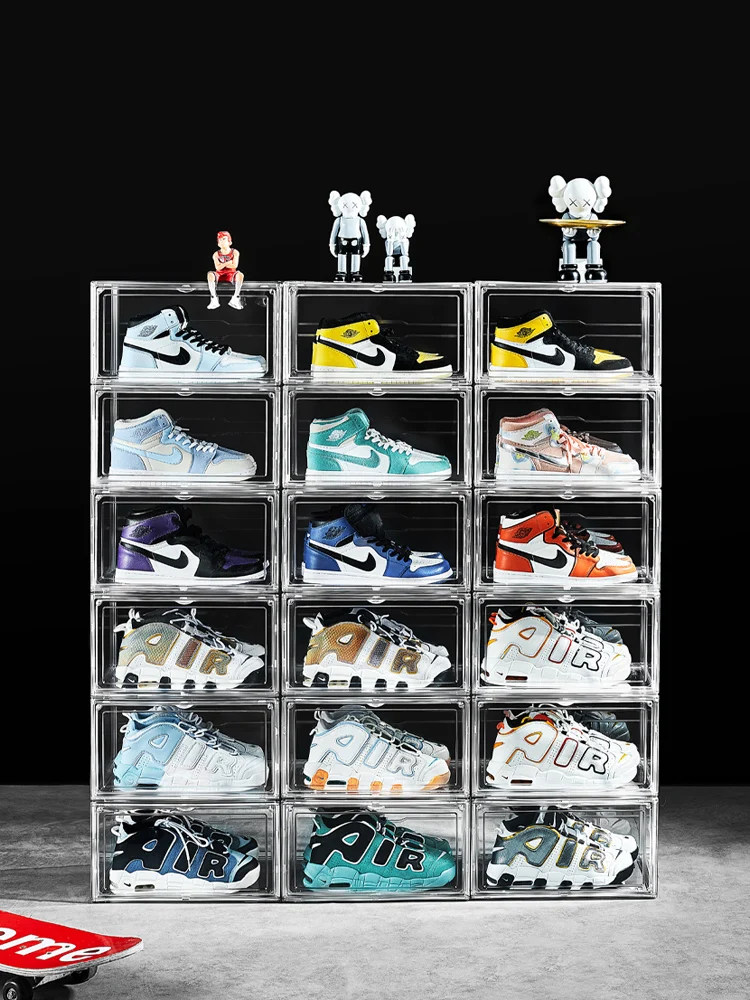 Shoe box storage box transparent aj shoe cabinet acrylic anti-oxidation sneakers shoe display cabinet Internet celebrity gift bo