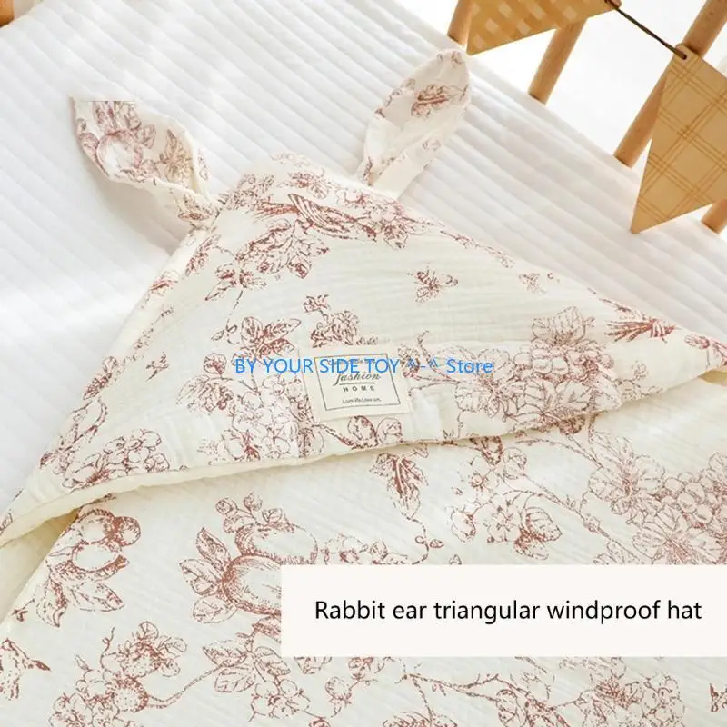 

Детский обертывание для новорожденных, мягкое и дышащее хлопковое одеяло с рисунком ушей животных U6XE