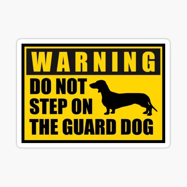 علامة تحذير احذر من كلب صغير طويل الشعر ملصق سيارة الزجاج الأمامي جذع ملصق الفينيل الكرتون سباق الكتابة على الجدران ملصقات #5