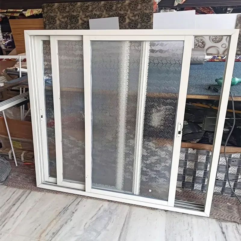 Customized Modern Design Aluminum Alloy Vertical Sliding Glass Windows Stainless Steel Windproof Feature for Bedroom