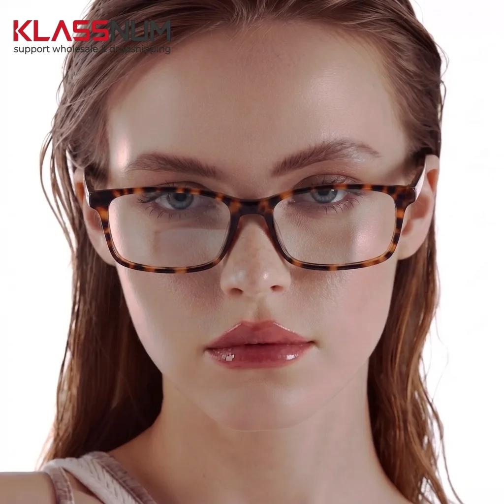 KLASSNUM Blue Light Blocking Glasses for Women Men Square Frame Nerd Eyeglasses Anti Blue Ray Computer Screen Glasses