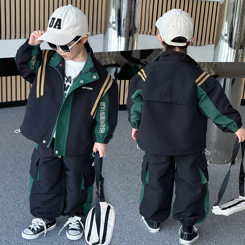 

Boys Coat +Pants Kids Suits 2PCS/Set Cotton 2024 Fashion Spring Autumn Cotton Jogging Suit High Quality Children Clothing