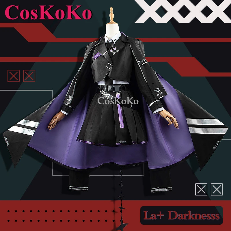 【Customized】CosKoKo La+ Darknesss Cosplay Anime VTuber Hololive Costume Fashion Sweet Unifrom Halloween Party Role Play Clothing