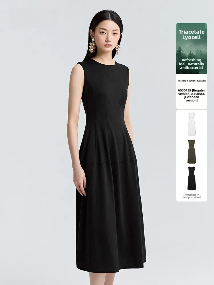 

Повседневное женское платье Deep Breath Ele с круглым вырезом, приталенное, черное, с юбкой А-силуэта