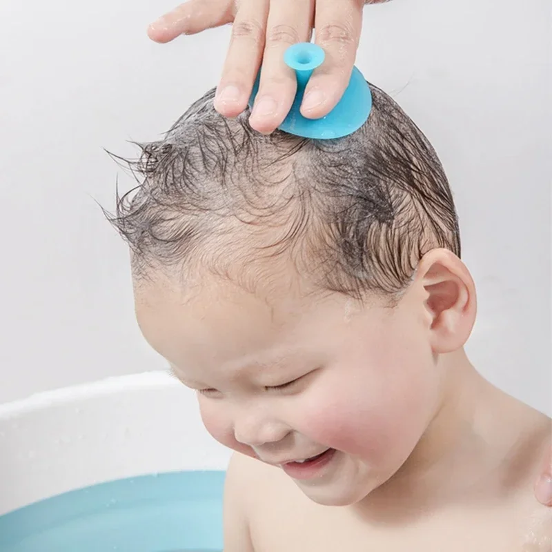 Newborn Bath Head Massage Silicone Brushes Baby Boys Girls Hair Washing Scalp Comb Brush for Kids Bath Wipe Washing Hair Tools