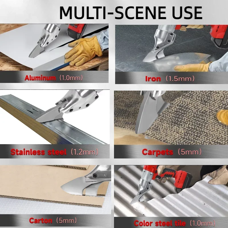 Tijera de hierro eléctrica sin escobillas, cizalla de Metal inalámbrica de 400W, 2 velocidades variables con herramienta eléctrica de luz LED para batería Milwaukee de 18v