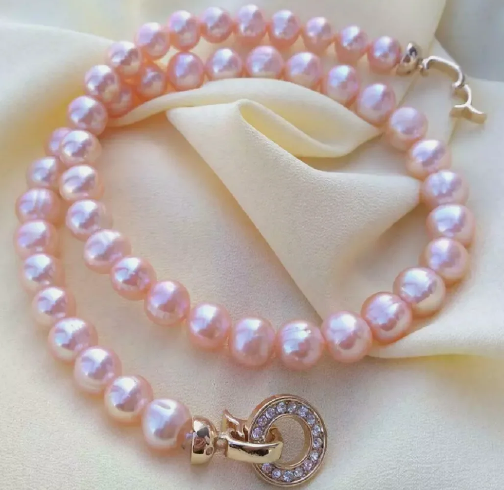 20 inch amazing AAA 7-8mm pink South Sea pearl necklace beautiful design 925s 18 in 22in  24in 26in 28in 30in 32in 34in