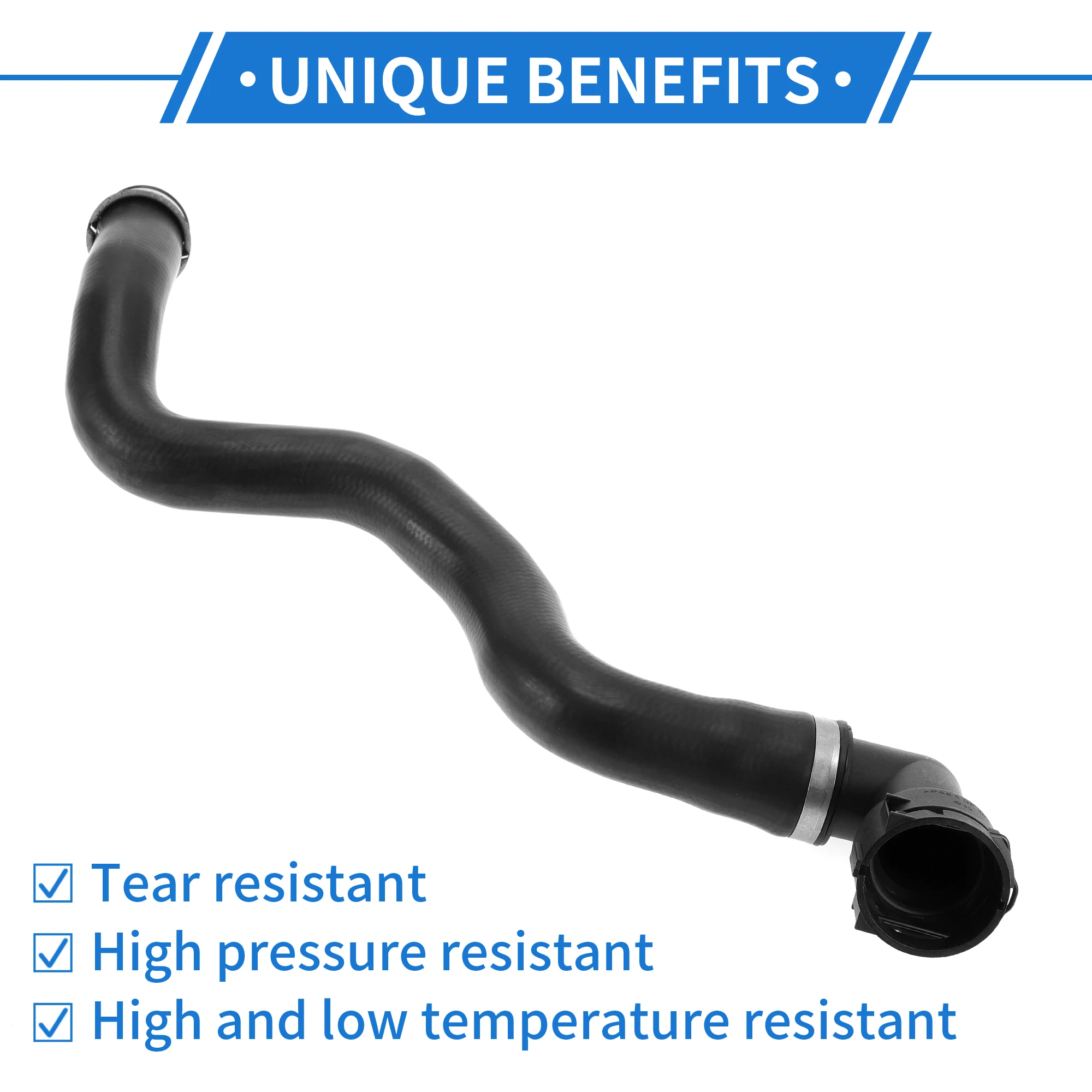 UXCELL 1 Pc Radiators Hose for Mercedes-Benz GL350 3.0L 2013-2016 Good Sealing Rubber Black Left Driver Side HVAC Heater Hose