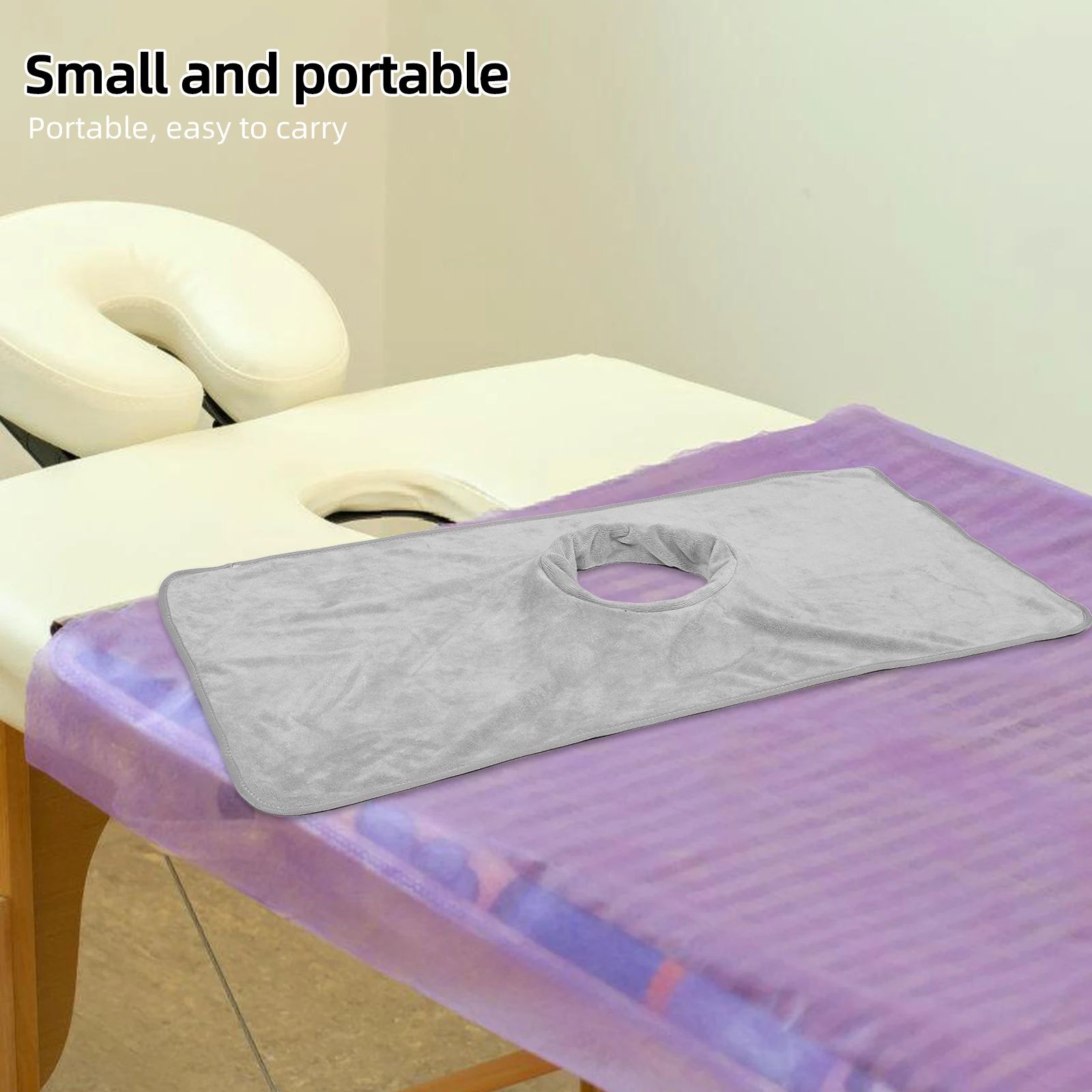 

Massage Thick Pad Face Hole Light Grey Pillow Ear Hole Cradles Facial Spa Salon Reusable Cover Table Cloth