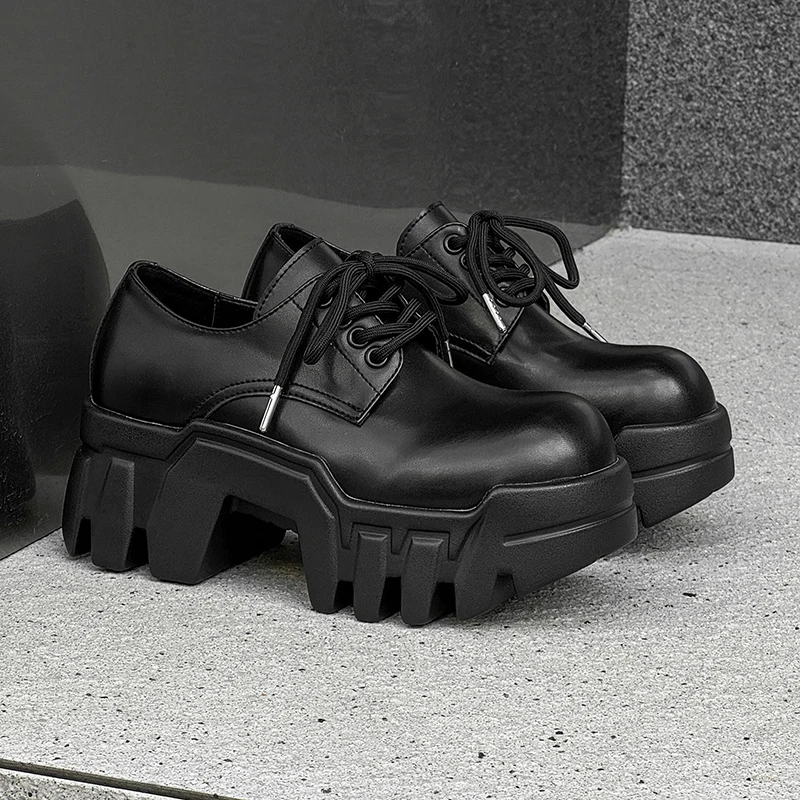 

New Men Fashionable Loafers Black. Casual Lace-up High-heeled Thick-soled Durable Business Shoes Sizes 38 - 46 Men Shoes