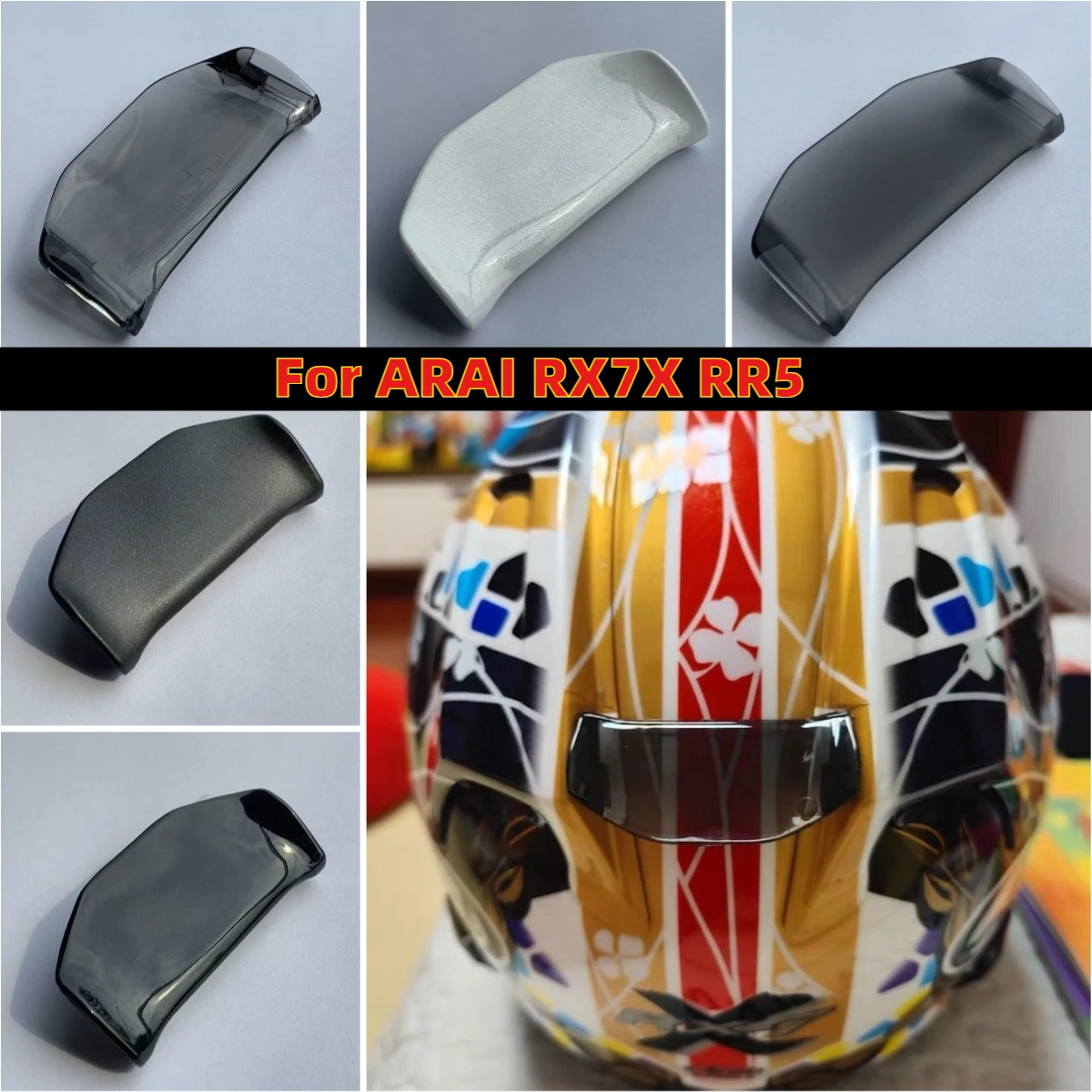 

Non-OEM Mini Rear Decor Spoiler Fin, Custom Modification Decor Trim Accessories Fit ARAI RX7X RR5 Helmet