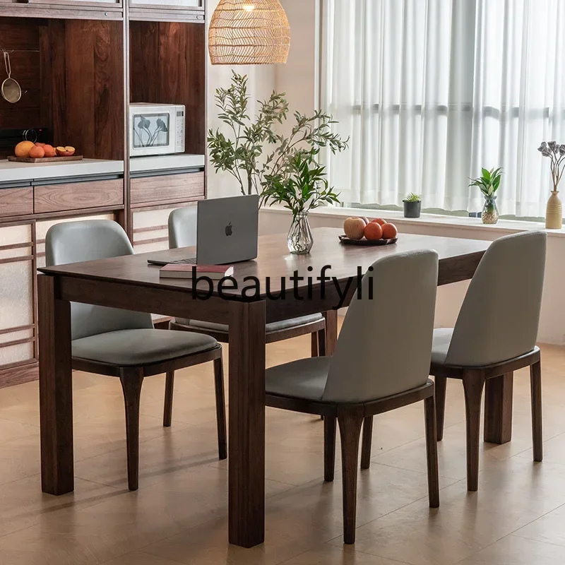 

yj58 North American black walnut dining table to the living room solid wood large board table, dining room rectangle