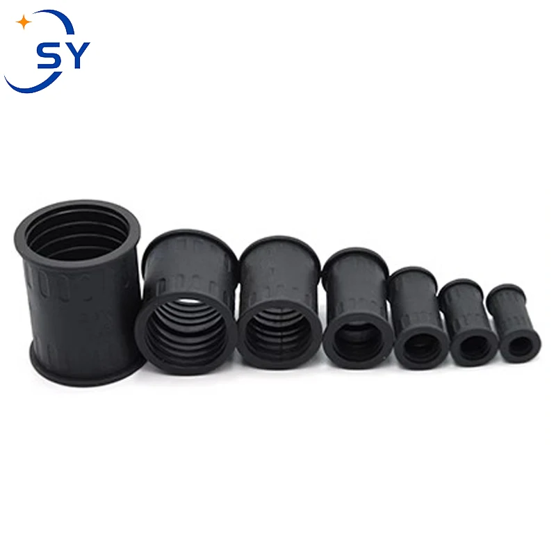 5Pcs PP Plastic Bellows Rubber Straight Joint Threaded Pipe Joint Hose Butt Connector Two AD25 Corrosion Waterproof AD34.5