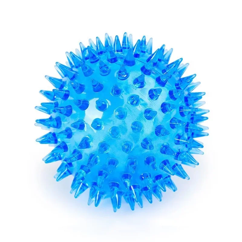 TPR Quietschendes Spiked Dog Ball Kauspielzeug Langlebiges Zahnreinigungs-Backenzahnspielzeug Schwimmendes, federndes interaktives Haustierspielzeug für die Mundpflege – Detail 7