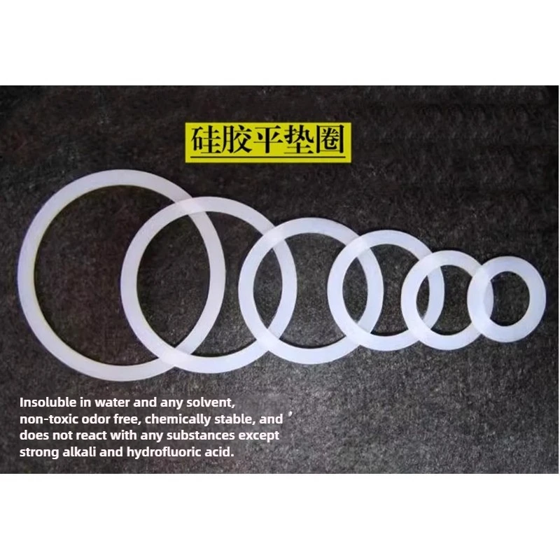 Silicone Flat Gaskets Are Used for Water Tank Joints. Threaded Waterproof Sealing Gasket 10PCS