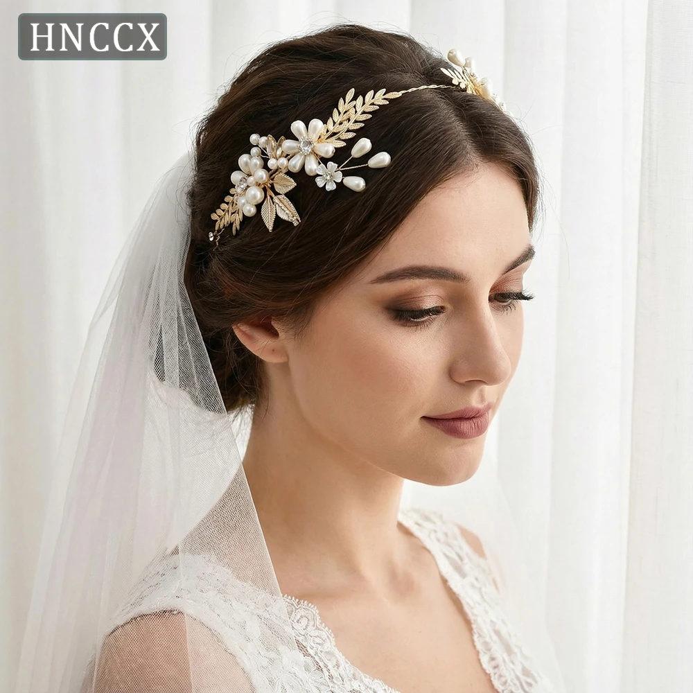 

YouLaPan Романтические свадебные цветочные украшения для волос, повязка на голову ручной работы из сплава с листьями, богемный женский головной убор для вечеринок HP974