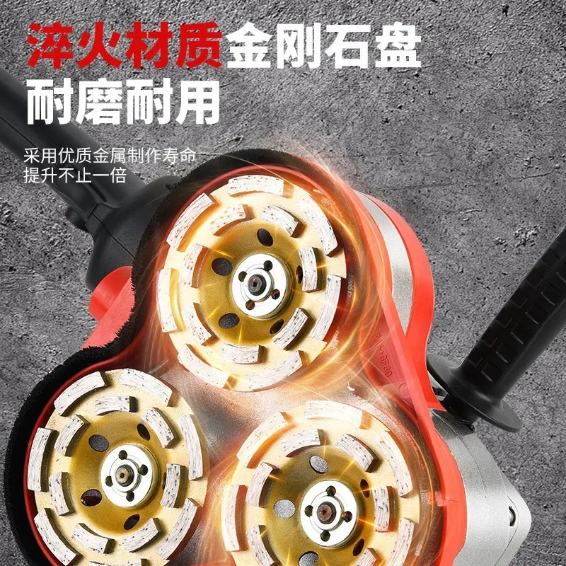 Dust-free grinder, triangular floor grinder, edge grinding, concrete wall and floor renovation, putty with no blind spots