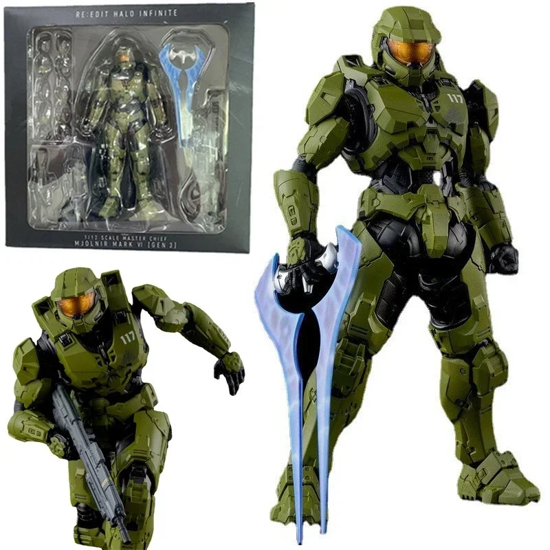 Figura de acción de Halo Infinity Master Chief, juguete de 18cm, Mjolnir Mk Vi, escala 2024, Re:edit Gen.3 1/12 Ko's 117, modelo de regalo, gran oferta, 1000