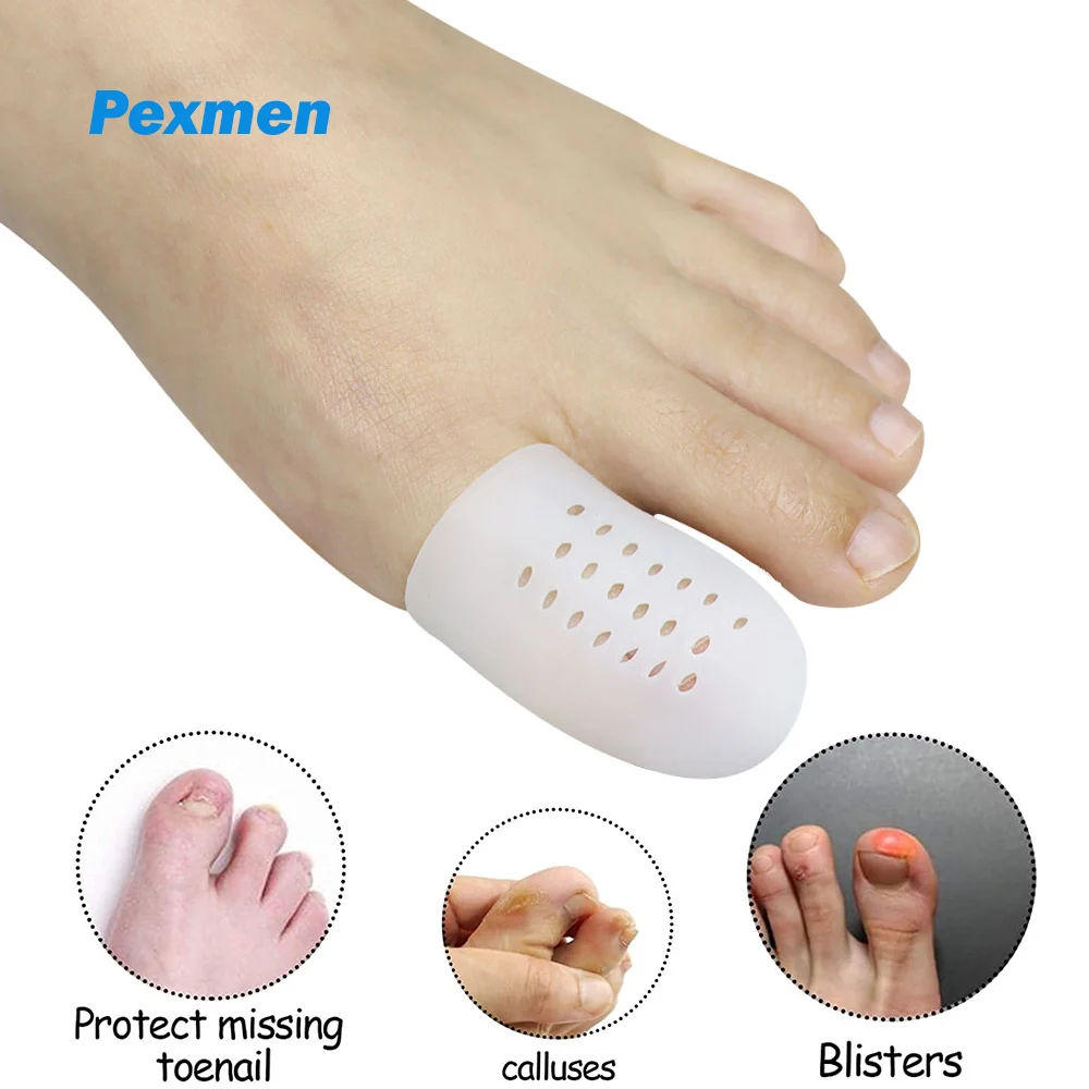 

Pexmen 2Pcs Soft Gel Toe Protectors Soft Toe Caps Sleeves Prevent Pain Relief for Corns Calluses Blisters and Ingrown Toenails