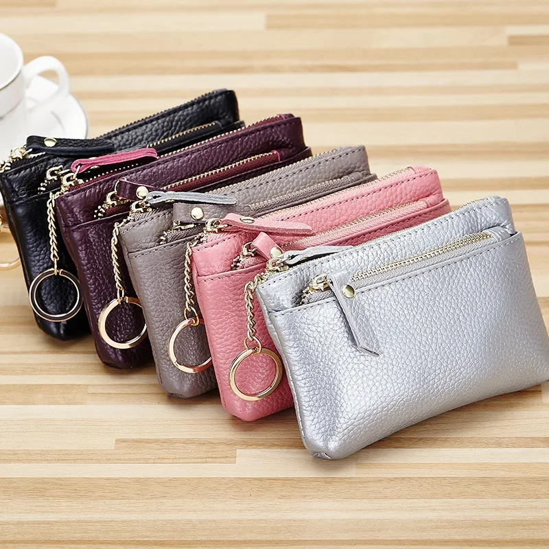 

Mini Real cowhide coin purse Ladies Zipper multi-functional small money bag Key Coin Pocket Key Bag Ladies Premium