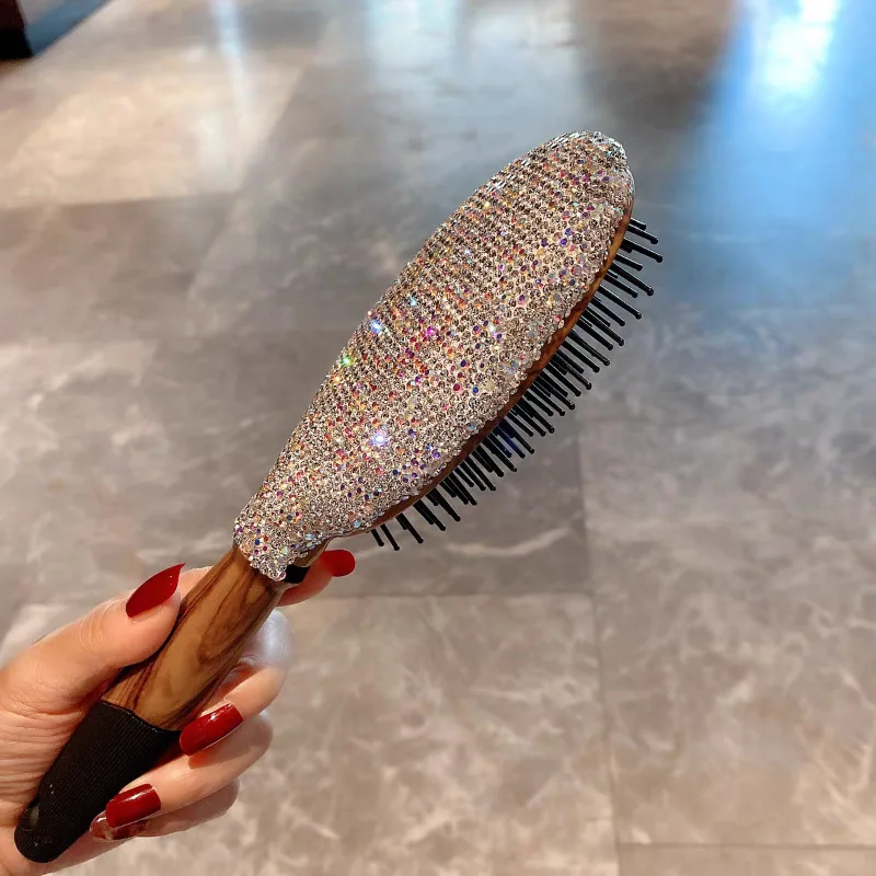 

Light Luxury Long-handled Airbag Comb, Diamond-encrusted Anti-static Massage Comb, Home Exquisite Hair Care Comb