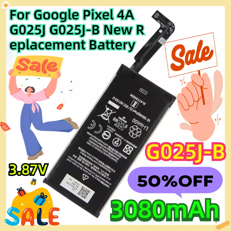 

For Google Pixel 4A 3080mAh 3.87V G025J G025J-B New Replacement Battery