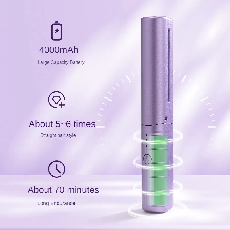 Profissional alisador de cabelo, pente encrespador, molhado e seco, modelador, ferro de ondulação, USB, 2 em 1