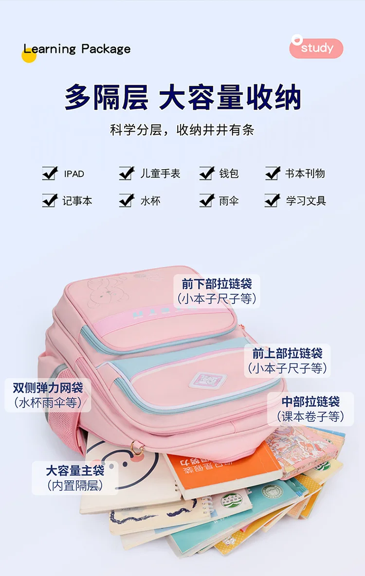 Ransel Sekolah Remaja untuk Anak Laki-laki Perempuan Ransel untuk Anak-anak Tas Siswa Sekolah Menengah Dasar untuk Usia 6-12 Tahun