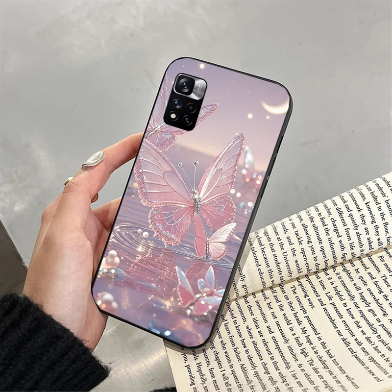 

Pink Butterfly Carcasa Funda Phone Case For Xiaomi Redmi note 14 Pro 14 13 12 11 10 Pro 14S 12S 11S Redmi 14C 13C 10