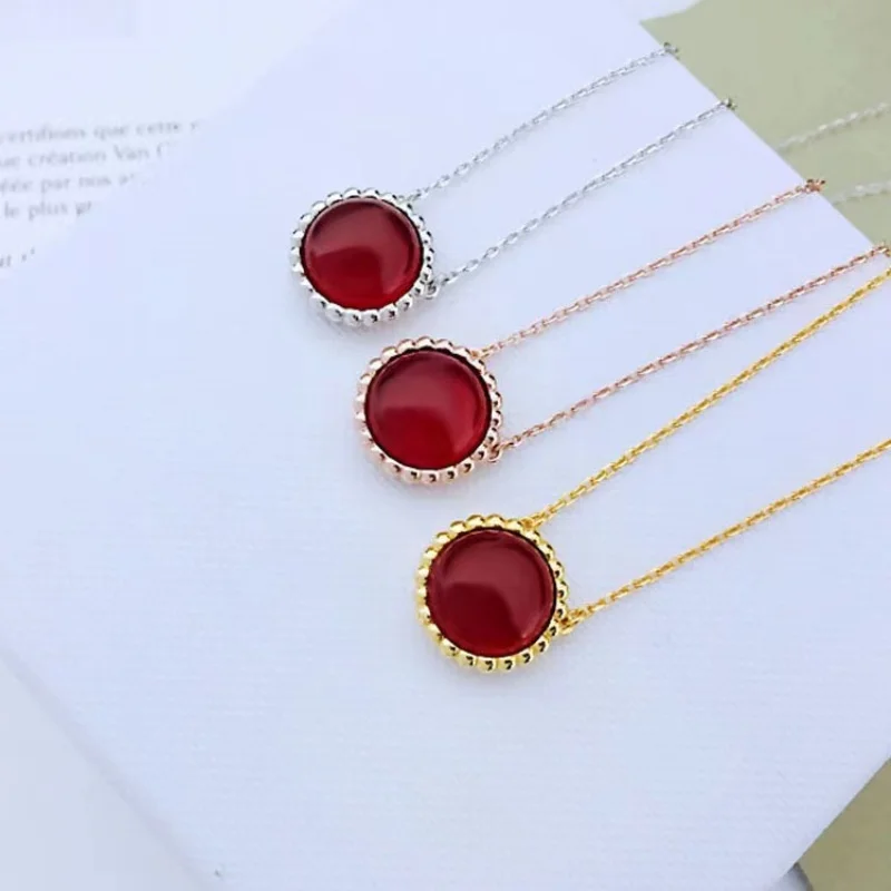 Hot brand pure 925 sterling silver jewelry for women red and green beads wedding jewelry earrings necklace collection