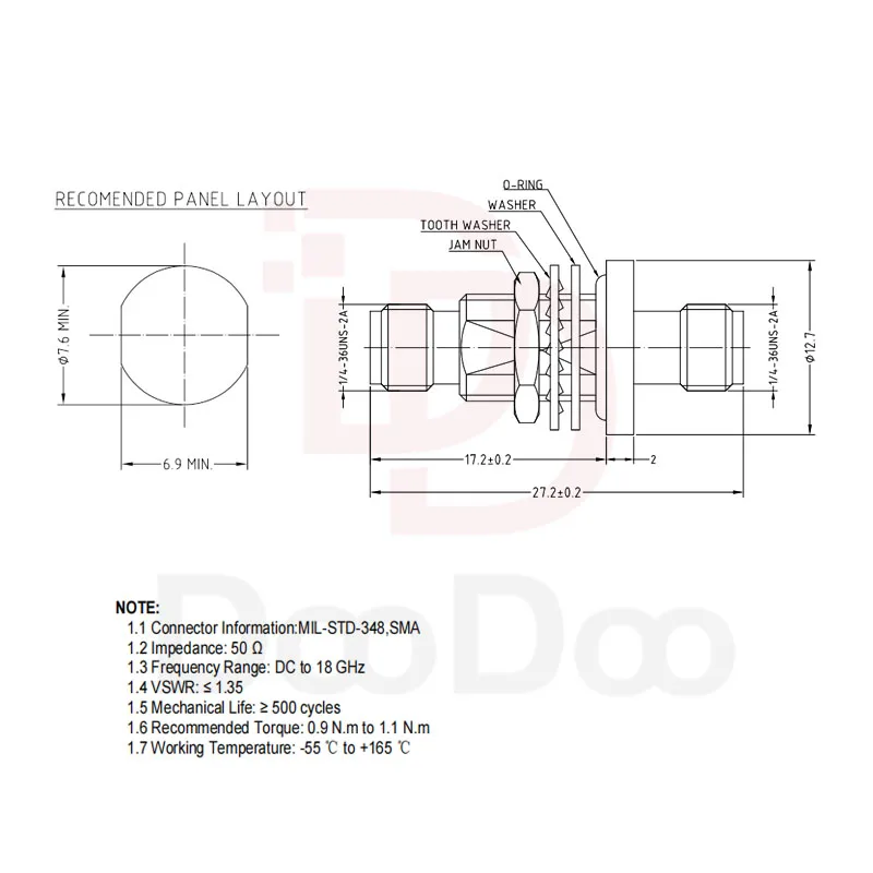 Imagem -03 - Sma Fêmea para Fêmea Adaptador Jack Bulkhead Hermético Selado Microondas rf Adaptador Coaxial Vácuo Onda Milimétrica Dc18ghz