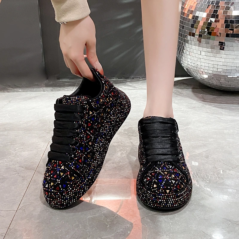 

High-quality Lace-up, Full-diamond, Fashionable, Versatile, Comfortable, Anti-slip, Breathable Women's Sports and Casual Shoes
