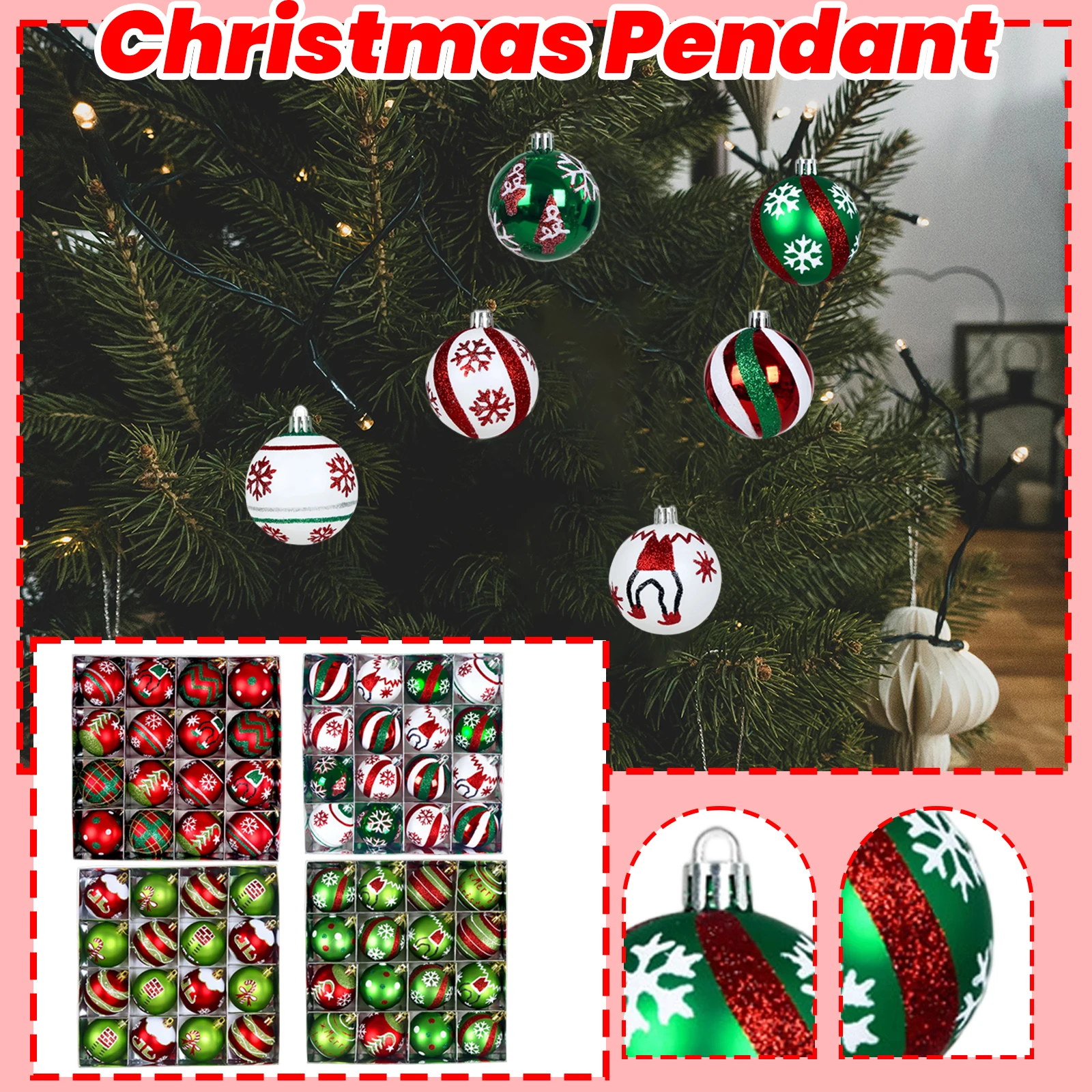 16 قطعة 6 سنتيمتر عيد الميلاد الكرة تزيين مُثبت مجموعة جديدة الأخضر شجرة عيد الميلاد الزخرفية الكرة الأسرة عيد الميلاد تزيين مُثبت الكرة