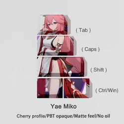 Genshin Impact Keycap 5pc PBT Multifunctional Gaming Keyboard For Cherry Profile Keycaps HUTAO YAE-MIKO XIAO Mechanical Keyboard