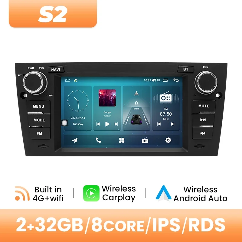 Android 14 Draadloze Carplay AI Voice Auto Multimedia Speler Voor BMW E90/E91/E92/E93 8 GB 128 GB Radio Navigatie DSP GPS 4G Wifi