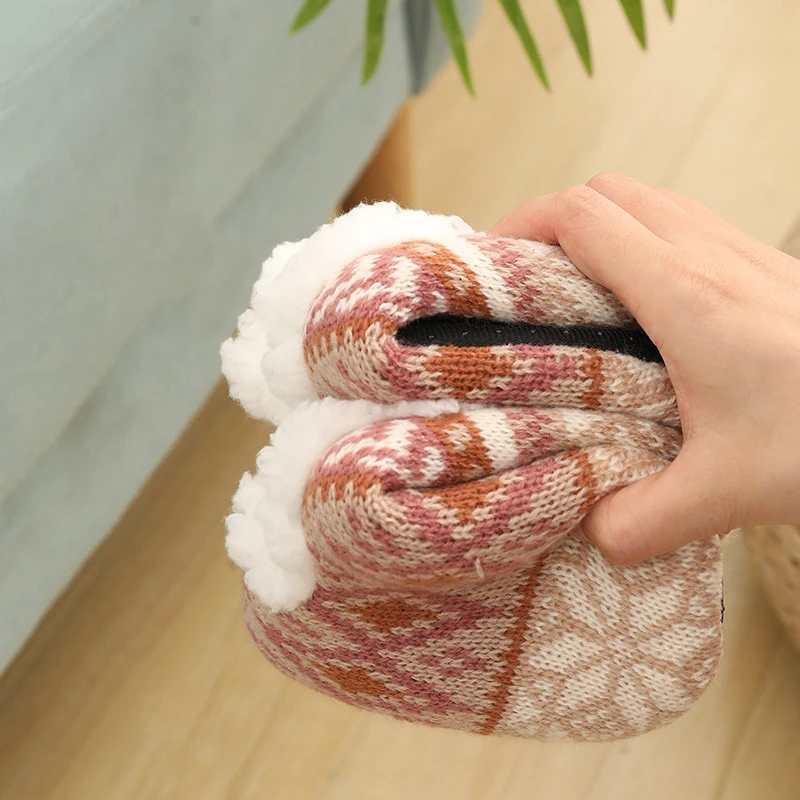 Women Men Winter Shoes Indoor Non-slip Home Soft Plush Short Sock Warm Faux Fur Slippers House Fuzzy Fluffy Floor Boots