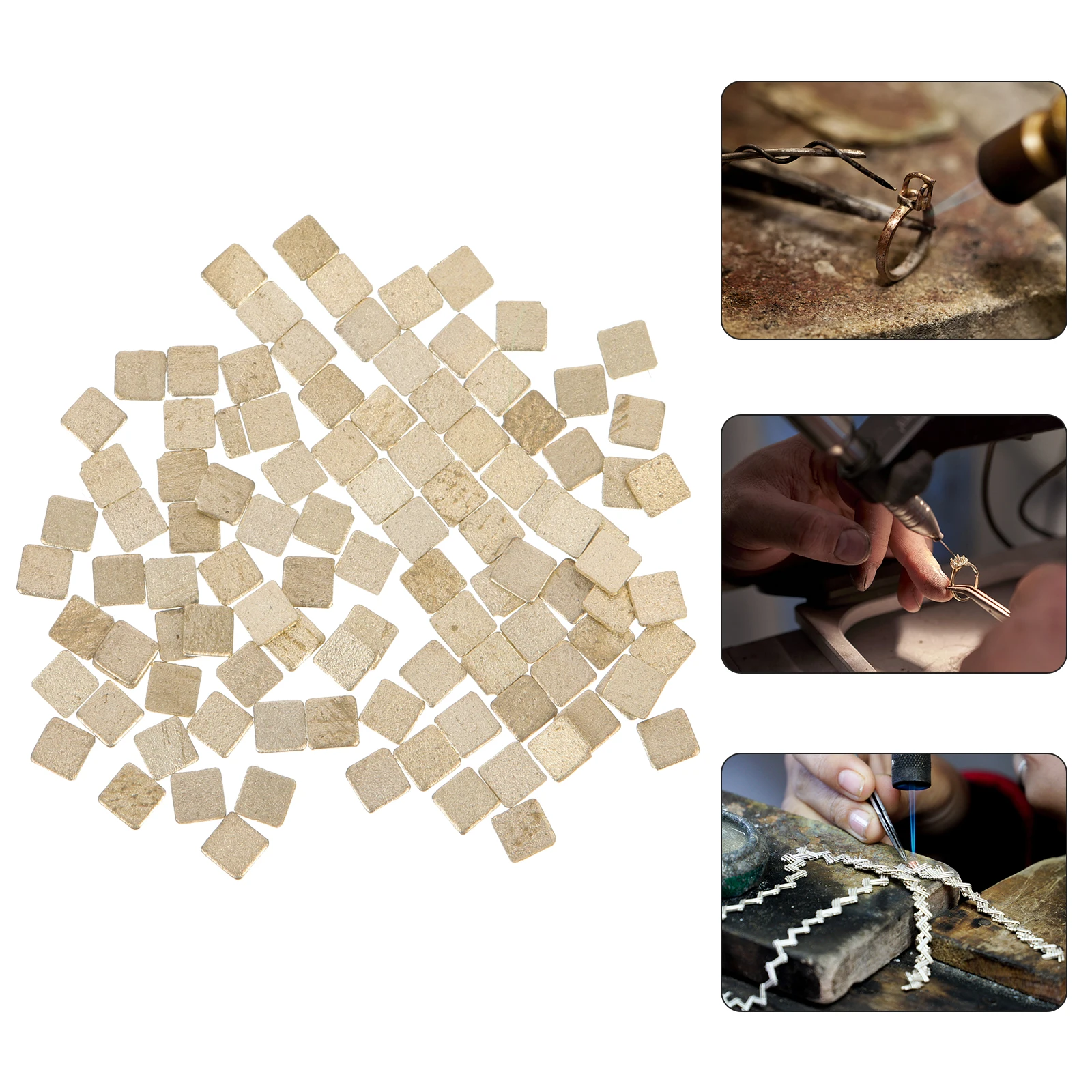 100 قطعة من رقائق اللحام الفضية مسبقة القطع لإصلاح المجوهرات، سهلة لحام المفاصل القوية، مجموعة أدوات اللحام الفضي