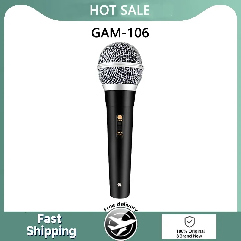 GAM-106 Wired Microphone Pull-rod Speaker with Bluetooth Speaker K Singer with Wire MI Professional Moving Coil Microphone