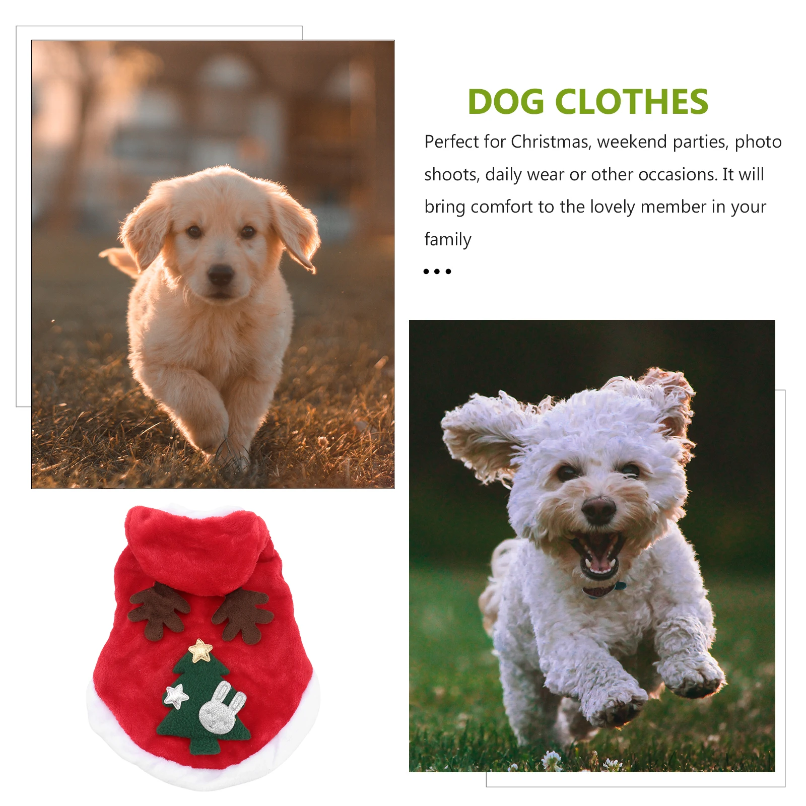 

Dog Hoodie for Small Dogs Pet Warm Clothing Christmas Clothes Puppy Hooded Coat Festive