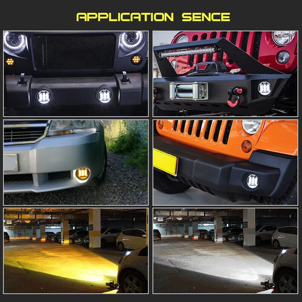 3.5inch Round LED Work Light Bar Spot Pods Driving Halo Fog Lamp Offroad Fast Switch Response Explosion-proof Shockproof Bulbs