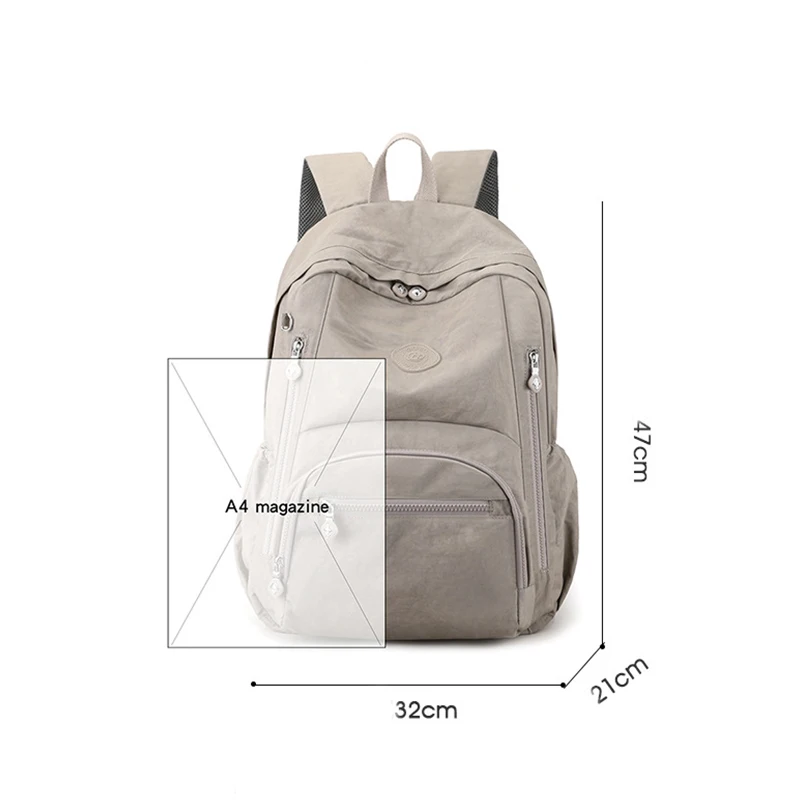 Outdoor nylon waterproof backpack Men's computerbag Women's backpack College students multi-pocket schoolbag can be set pull rod