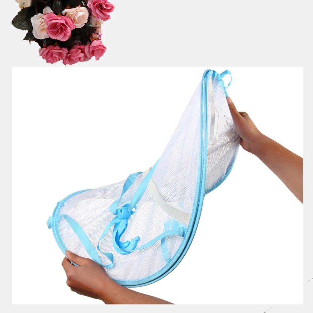

2 Tier Drying Basket Hanging Mesh Rack Collapsible Laundry Storage Sturdy Steel Wire Windproof Buckle Indoor Outdoor for Clothes