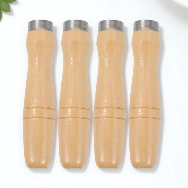 

4pcs Wooden File Handle Ergonomic Sturdy Replacement Rasp Grip Portable Multipurpose Cutter Durable Craft Tool Simple Design