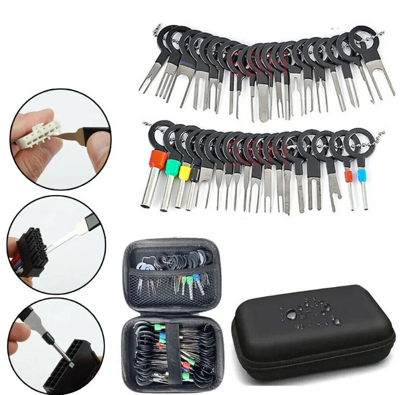 26/41pcs Car Terminal Removal Kit Box Wire Plug Connector Extractor Puller Release Pin Extractor Set for Automotive Repair Tool