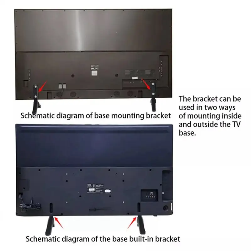 4x-ユニバーサルスチール製テレビベース、32-65インチlcd用ペデスタルスクリーンスタンド、アルミ合金製ライザー付きテレビスタンド、テレビサポートベース-a54q