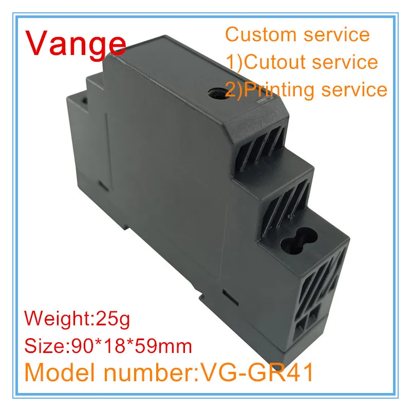 Vange 35mm din rail housing 90*18*59mm PC plastic junction box view 2