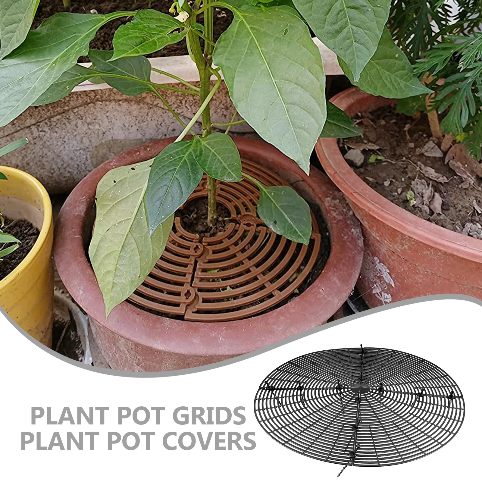 

Flower Pot Soil Cover Cuttable Guard Bonsai Shield Protective Plastic Plant Pot Grid Soil Guarding Cover