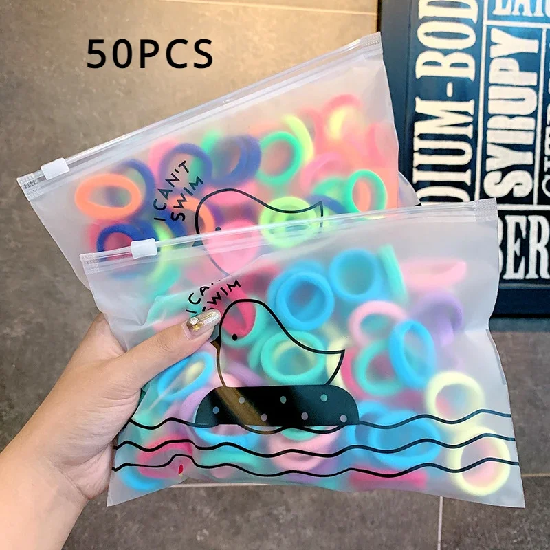 

50pcs Disposable Hair Rope Small Fresh Headband Kids Korean Version Children's Hair Rubber Bands for Girls Baby Hair Accessories