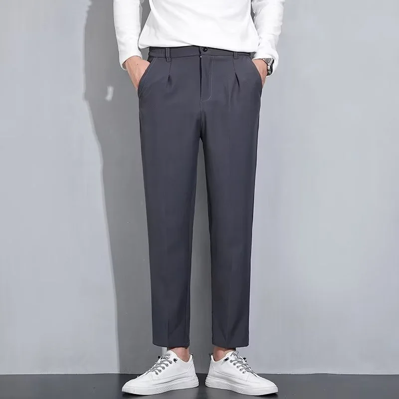 Men's New Casual Pants Wide Leg Pants Genuine Korean Sexy Korean Pants Men's Trendy Loose and Ankle Pants Dress Pants Men